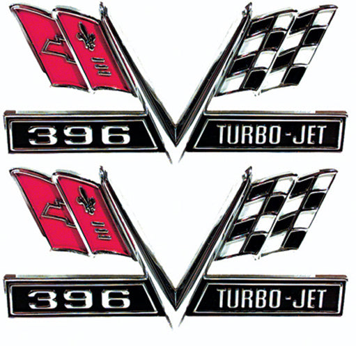 Fender Emblems - 396 Turbo-Jet Flag - 65-67 Camaro Chevelle
