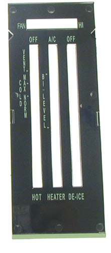 Dash Heater Control Lens with Backing Plate - With A/C - 69 Camaro; 69-70 Nova