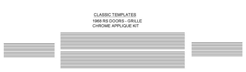 Grille & Headlamp Door Chrome Applique Set - 68 Camaro (Rally Sport)