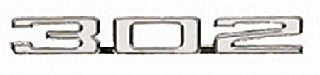 Hood Emblem - "302" - LH or RH - 69 Camaro