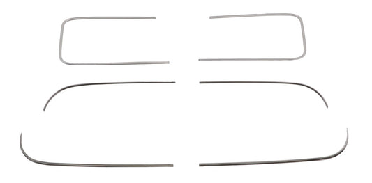Door and Rear Window Reveal Molding Set with Clips - 6 pcs w/ 50 clips - 55-59 Chevy GMC Pickup Truck with Large Rear Window