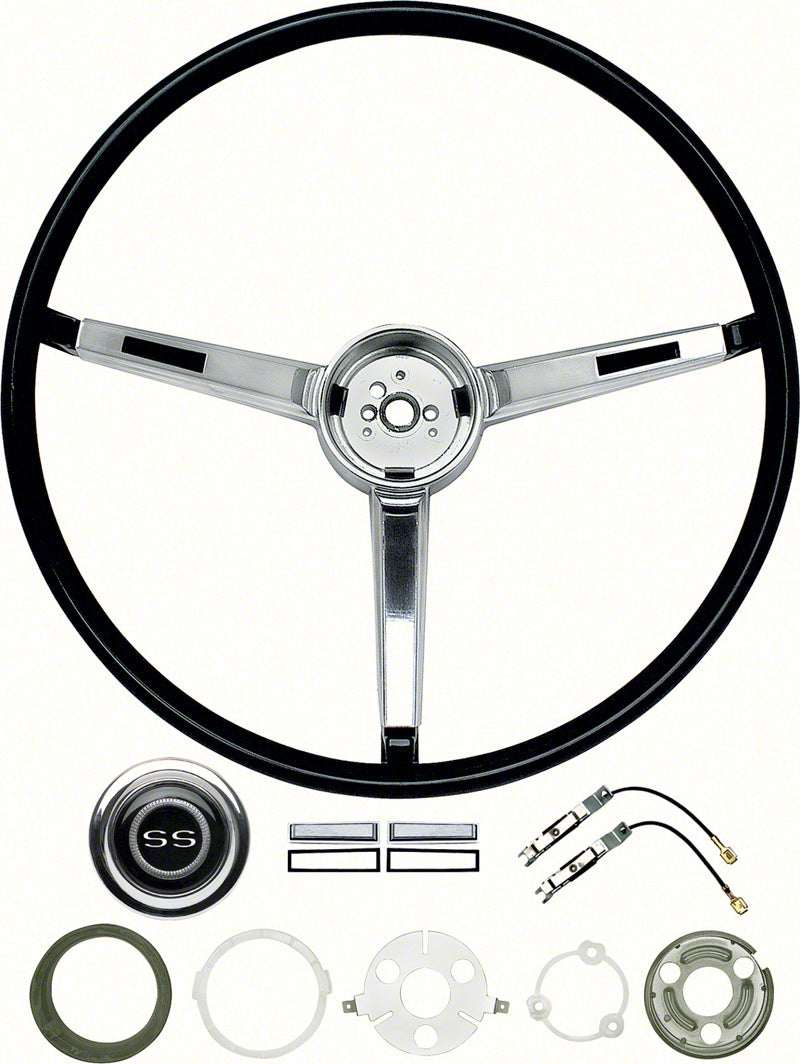 Steering Wheel Kit - Black - 67 Chevy II Nova SS; 67 Chevelle SS 396
