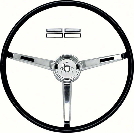 Steering Wheel and Shroud - Black - 67 Chevy II Nova; 67 Chevelle Malibu-SS 396-El Camino Custom