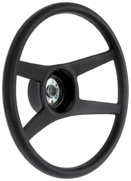 Steering Wheel - Black 4-Spoke Sport Wheel - 71-72 Nova; 75-76 Nova SS; 71-81 Camaro; 71-72 Chevelle Monte Carlo El Camino