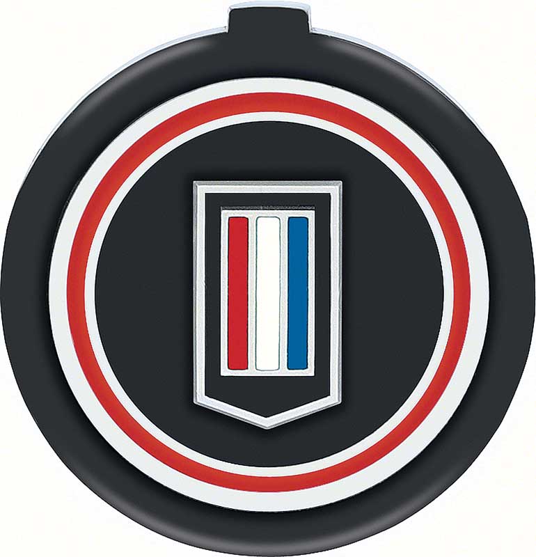 Horn Cap Emblem - Shield with 4-Spoke Sport Wheel - 74-79 Camaro
