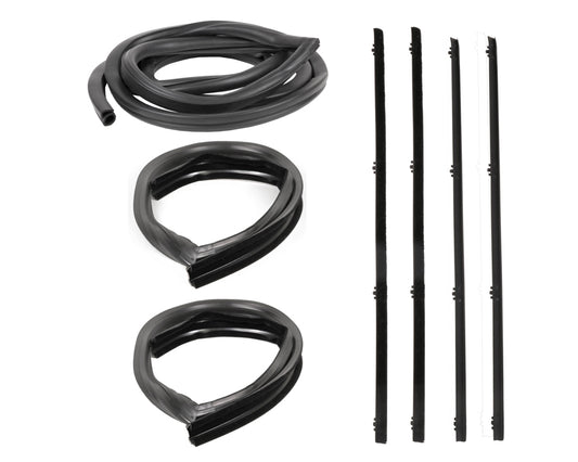 Rear Side Door Seal Kit - 7pcs - Channels/Felts/Push-On Door Seals - 67-72 Chevy GMC C/K Suburban RH 3rd Door