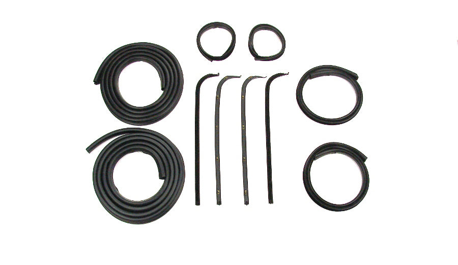 Front Door Seal Kit - 10pcs - Channels/Div Bars/Felts/Door Seals - 67-70 F100 F250 F350 Pickup (w/ Black Bead Felts)