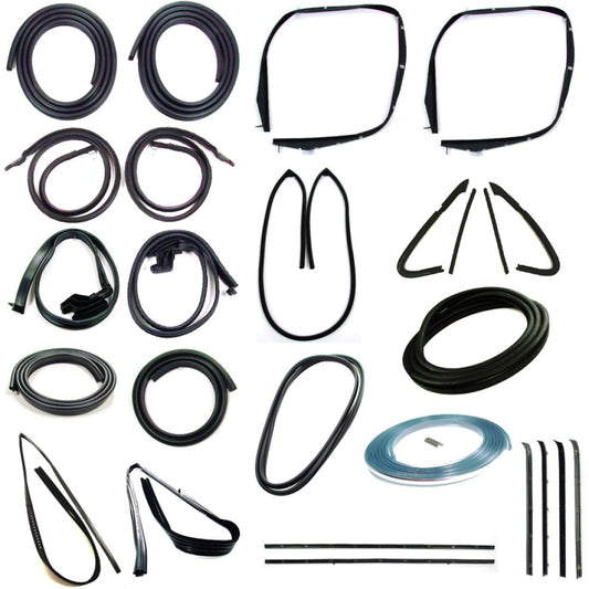 Weatherstrip Kit - Full - w Chrome Reveal Lock Strip - w 2pc Vent Window Seal - 25pcs - 81-85 Chevy GMC CK Blazer Jimmy